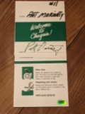 Pat Moriarity autographed locker tag with coa