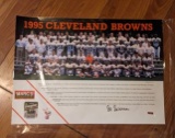 Bill Belichick Signed Large 1995 Cleveland Browns Marc's Promo Team Photo with coa