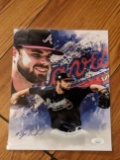 Bryse Wilson autographed 8x10 photo with JSA stamp-Sticker