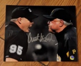 Clint Hurdle Autographed 8x10 photo with sticker coa only