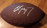 Christian McCaffrey autographed football with coa