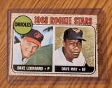 1968 Topps Dave Leonhard Dave May Rookie Stars #56 Orioles Vintage
