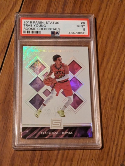 Trae Young 2018 Panini status Mint 9 PSA graded rc credentials
