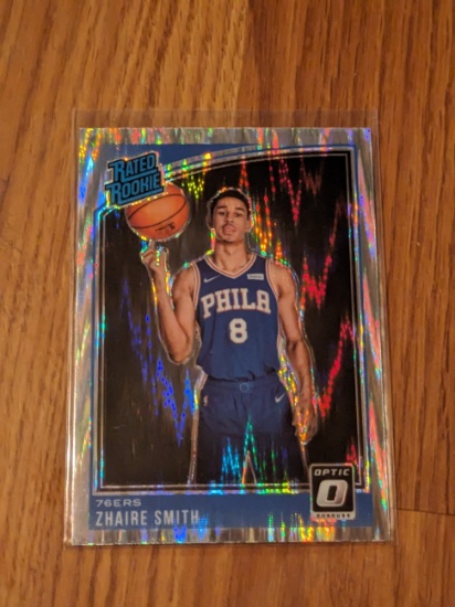 2018-19 Donruss Optic Rated Rookie #154 Zhaire Smith Shock Prizm RC 76ers