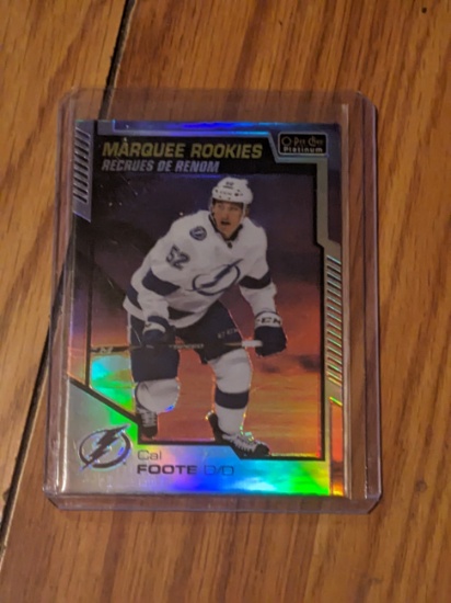 2020-21 O-Pee-Chee Platinum Marquee Rookies Cal Foote Blue Surge #191 Refractor