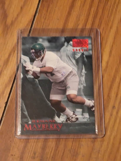 1996 Skybox Premium Jermane Mayberry #210 Rookie RC red foil sp insert