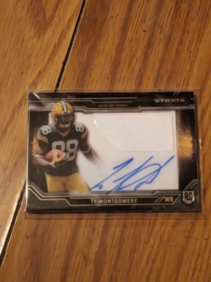 Ty Montgomery 2015 Topps Strata: Clear Autographed Relic Rookies #CCAP-TMO