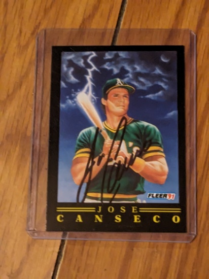 Jose Canseco autographed card w/coa