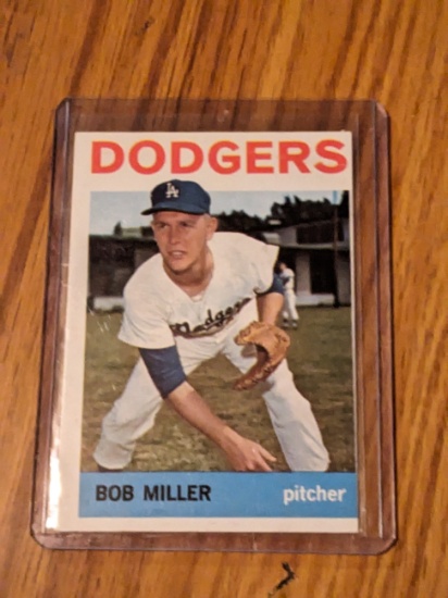 Vintage 1964 Topps BASEBALL Trading Card #394 BOB MILLER Dodgers Pitcher