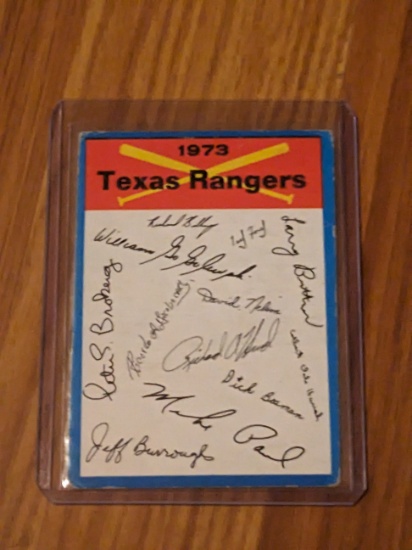 1973 Topps Texas Rangers Blue Team Checklist