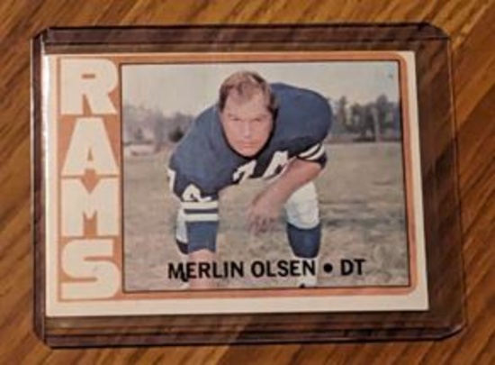 1972 Topps Vintage Football Merlin Olsen #181 Los Angels Rams