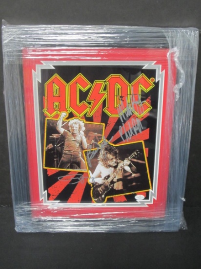 FRAMED AC/DC BAND SIGNED PHOTO COA
