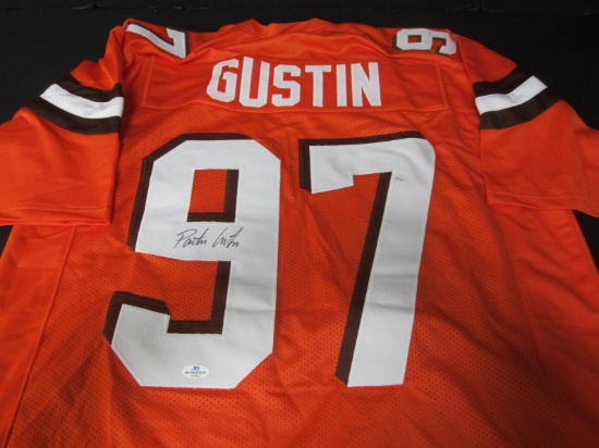 BROWNS PORTER GUSTIN SIGNED JERSEY COA