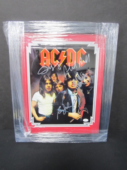 FRAMED AC/DC BAND SIGNED PHOTO COA