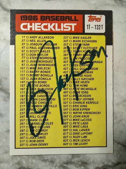Hand Signed Bo Jackson 1986 Topps Traded Checklist W/COA