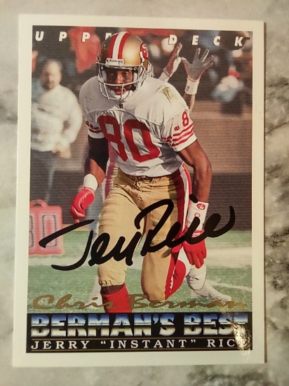 Hand Signed Card Jerry Rice W/ COA