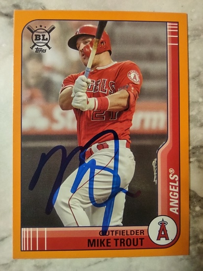 Hand Signed Mike Trout Card W/COA