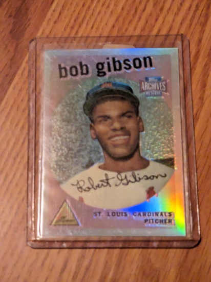 2001 Topps Archives Reserve #35 Bob Gibson 1959 #514 Rookie Refractor