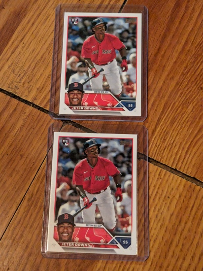 x2 lot both being Jeter Downs RC Rookie 2023 Topps #165 Centered Boston Red Sox