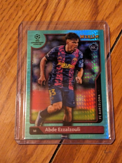 Abde Ezzalzouli 2022 Merlin Aqua Prism Refractor #78 FC Barcelona RC