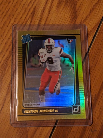 Brevin Jordan RC 2021 Donruss NFL Gold Holo Press Proof Rated Rookie Card #308