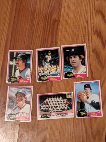 x6 1981 Topps tigers mlb lot with jack morris See pictures