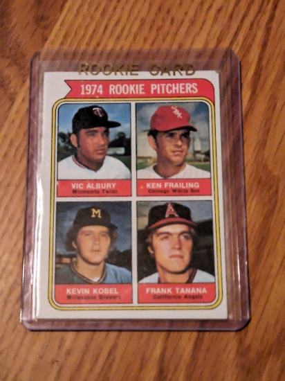 1974 Topps Baseball #605 Rookie Pitchers Frank Tanana RC, Albury,Frailing,Kobel