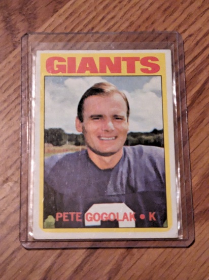 1972 topps football card #147 PETE GOGOLAK New York Giants
