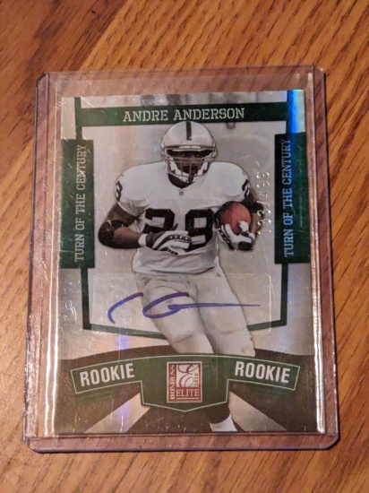 133/499 SP andre anderson rookie rc auto autograph elite raiders tulane green border sp