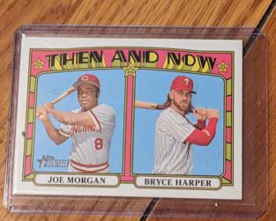 2021 Topps Heritage TN-13 Then and Now Joe Morgan / Bryce Harper