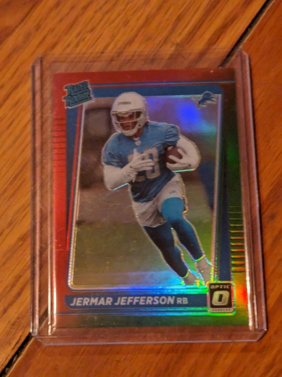 2021 Donruss Jermar Jefferson Rated Rookie Red/Green Optic Prizm Preview P-297