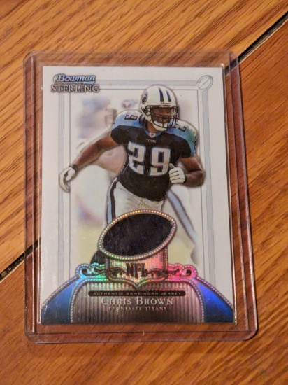 102/199 SP 2006 Bowman Sterling Base Relics Chris Brown #BS-CB Titans Jersey