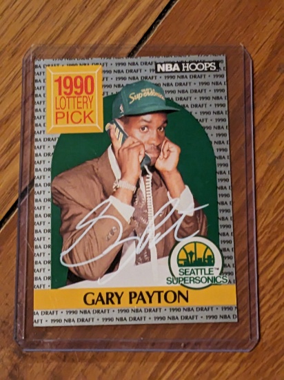 Gary Payton RC autographed card w/coa