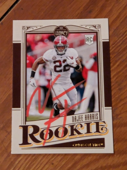 Najee Harris autographed card w/coa