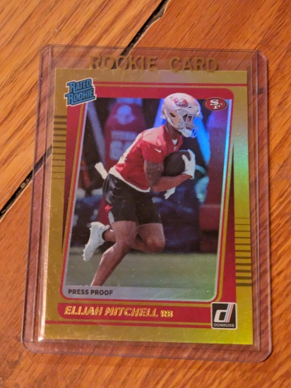 Elijah Mitchell 2021 Donruss Gold Holo Press Proof Rookie