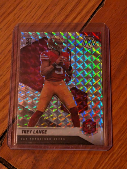 2021 Panini Mosaic TREY LANCE SILVER WAVE MOSAIC PRIZM RC #303 49ers