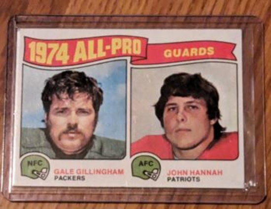 1975 TOPPS FOOTBALL #205 ALL-PRO GUARDS GALE GILLINGHAM JOHN HANNAH VINTAGE CARD