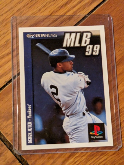 DEREK JETER YANKEES , 1999 DONRUSS , PLAY STATION MLB BASEBALL CARD