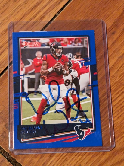 Deshaun Watson autographed card w/coa