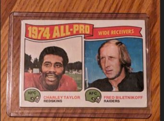 Charley Taylor / Fred Biletnikoff 1974 Topps #201 All-Pro Football Card
