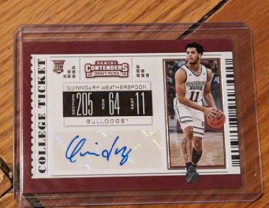 Qunndary weatherspoon rc auto 2019 panini contenders