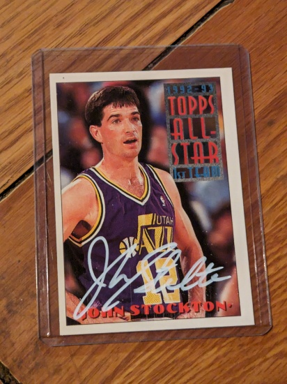 John Stockton autographed card w/coa