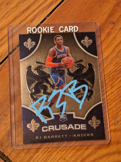 RJ Barrett RC autographed card w/coa