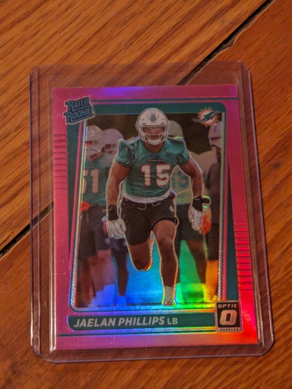 2021 Donruss Optic Jaelan Phillips #P-336 Pink Prizm Rated Rookie Dolphins RC