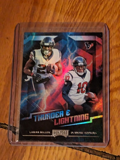 2018 Panini Playoff Thunder and Lightning Deandre Hopkins Lamar Miller Texans Holo Refractor