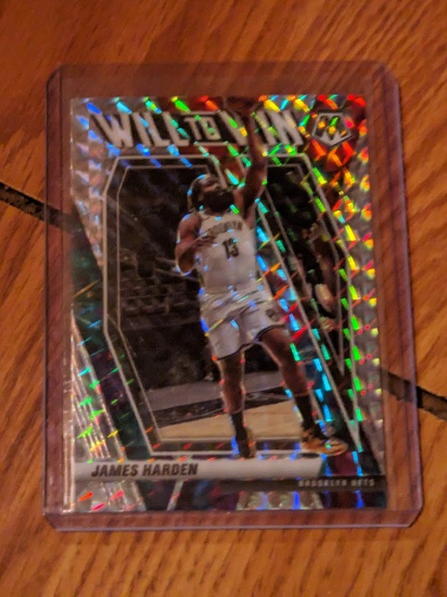 JAMES HARDEN 2020-21 MOSAIC PRIZM WILL TO WIN SILVER REFRACTOR # 8