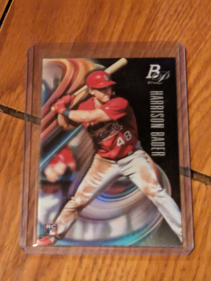 2018 Bowman Platinum holo, Harrison Bader Rc 67 St.louis