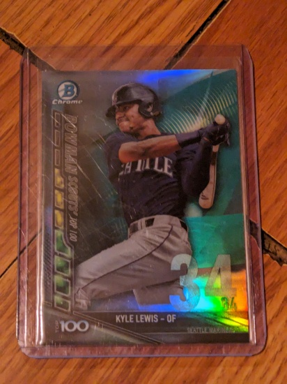 KYLE LEWIS 2017 BOWMAN CHROME SCOUTS TOP 100 #BTP-34 SEATTLE