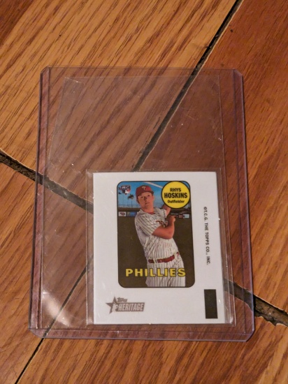 2018 Topps Heritage RHYS HOSKINS Mini Sticker SP RC #12