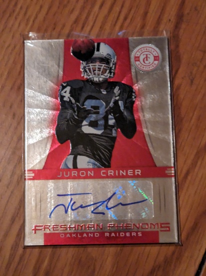2012 Totally Certified Platinum Red 253/290 Juron Criner #139 Rookie Auto RC